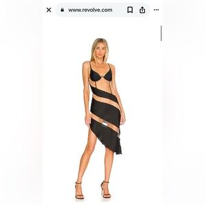 God Save Queens Black Asymmetrical Cut-Out Dress revolve